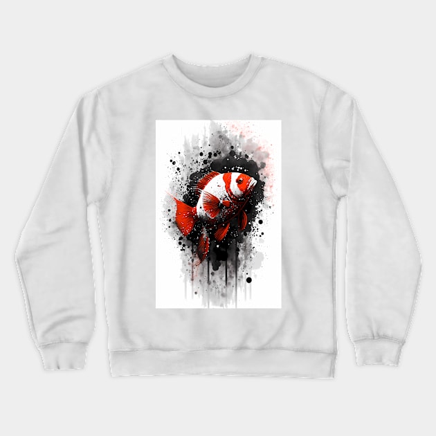 Clownfish Ink Painting Crewneck Sweatshirt by TortillaChief
